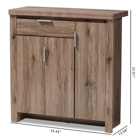 Baxton Studio Laverne Modern and Contemporary Oak Brown Finished Shoe Cabinet Baxton Studio-0-Minimal And Modern - 2