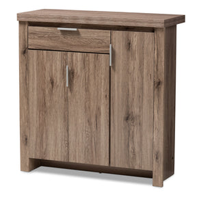 Baxton Studio Laverne Modern and Contemporary Oak Brown Finished Shoe Cabinet Baxton Studio-0-Minimal And Modern - 1