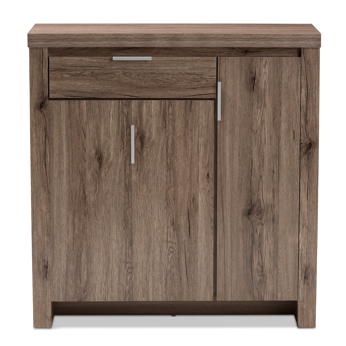 Baxton Studio Laverne Modern and Contemporary Oak Brown Finished Shoe Cabinet Baxton Studio-0-Minimal And Modern - 4