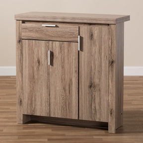 Baxton Studio Laverne Modern and Contemporary Oak Brown Finished Shoe Cabinet Baxton Studio-0-Minimal And Modern - 10