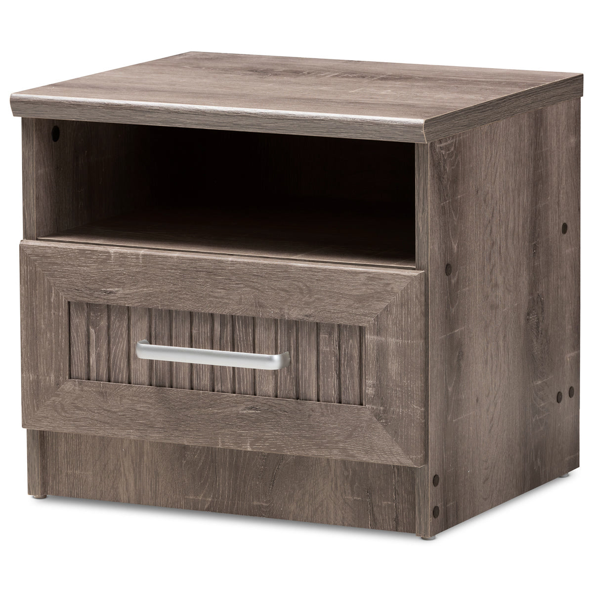 Baxton Studio Gallia Modern and Contemporary Oak Brown Finished 1-Drawer Nightstand Baxton Studio-nightstands-Minimal And Modern - 1
