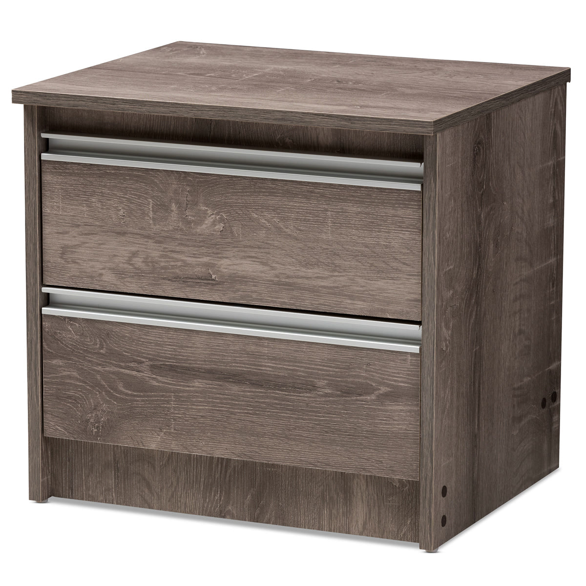 Baxton Studio Gallia Modern and Contemporary Oak Brown Finished 2-Drawer Nightstand Baxton Studio-nightstands-Minimal And Modern - 1