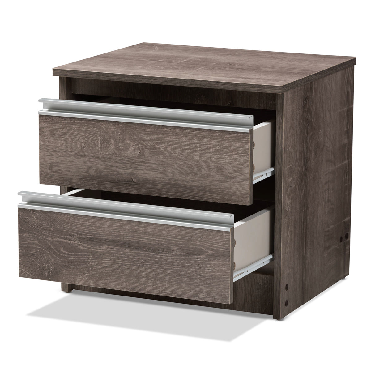 Baxton Studio Gallia Modern and Contemporary Oak Brown Finished 2-Drawer Nightstand Baxton Studio-nightstands-Minimal And Modern - 2