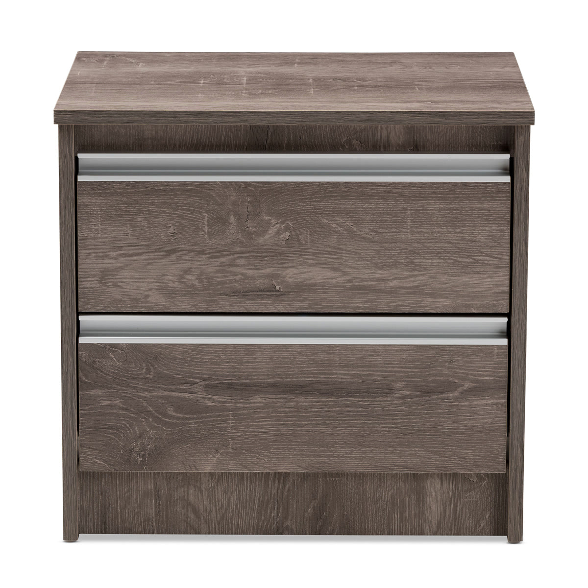 Baxton Studio Gallia Modern and Contemporary Oak Brown Finished 2-Drawer Nightstand Baxton Studio-nightstands-Minimal And Modern - 3
