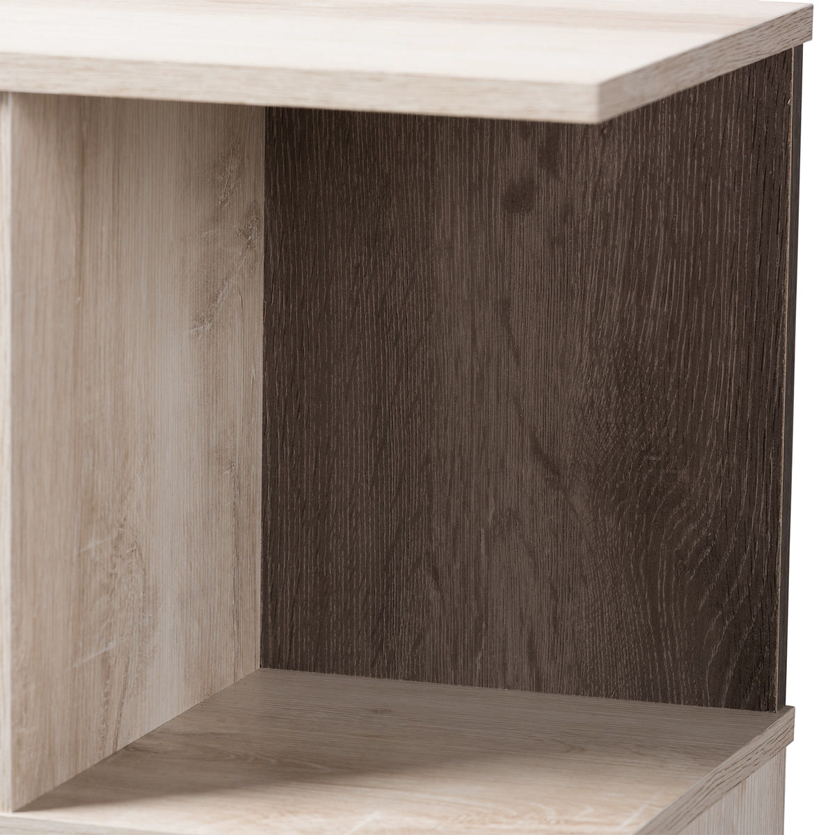 Baxton Studio Teagan Modern and Contemporary Oak Finished Display Bookcase Baxton Studio-0-Minimal And Modern - 4