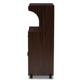 Baxton Studio Tannis Modern and Contemporary Dark Walnut Finished Kitchen Cabinet Baxton Studio-0-Minimal And Modern - 4