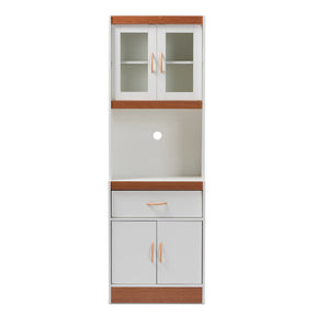 Baxton Studio Laurana Modern and Contemporary White and Cherry Finished Kitchen Cabinet and Hutch Baxton Studio-0-Minimal And Modern - 3