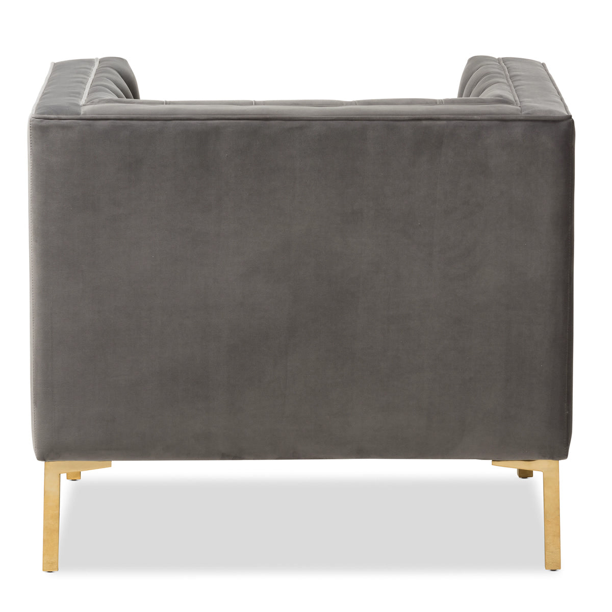 Baxton Studio Zanetta Luxe and Glamour Grey Velvet Upholstered Gold Finished Lounge Chair Baxton Studio-chairs-Minimal And Modern - 4