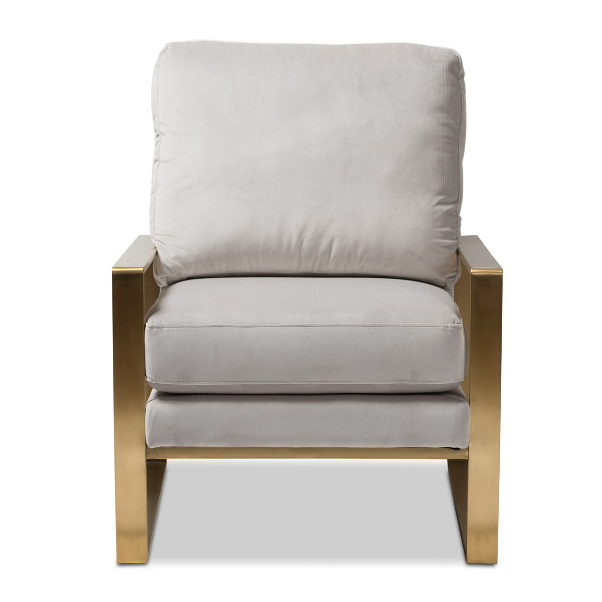 Baxton Studio Mietta Luxe and Glamour Grey Velvet Upholstered Gold Finished Lounge Chair Baxton Studio-chairs-Minimal And Modern - 2