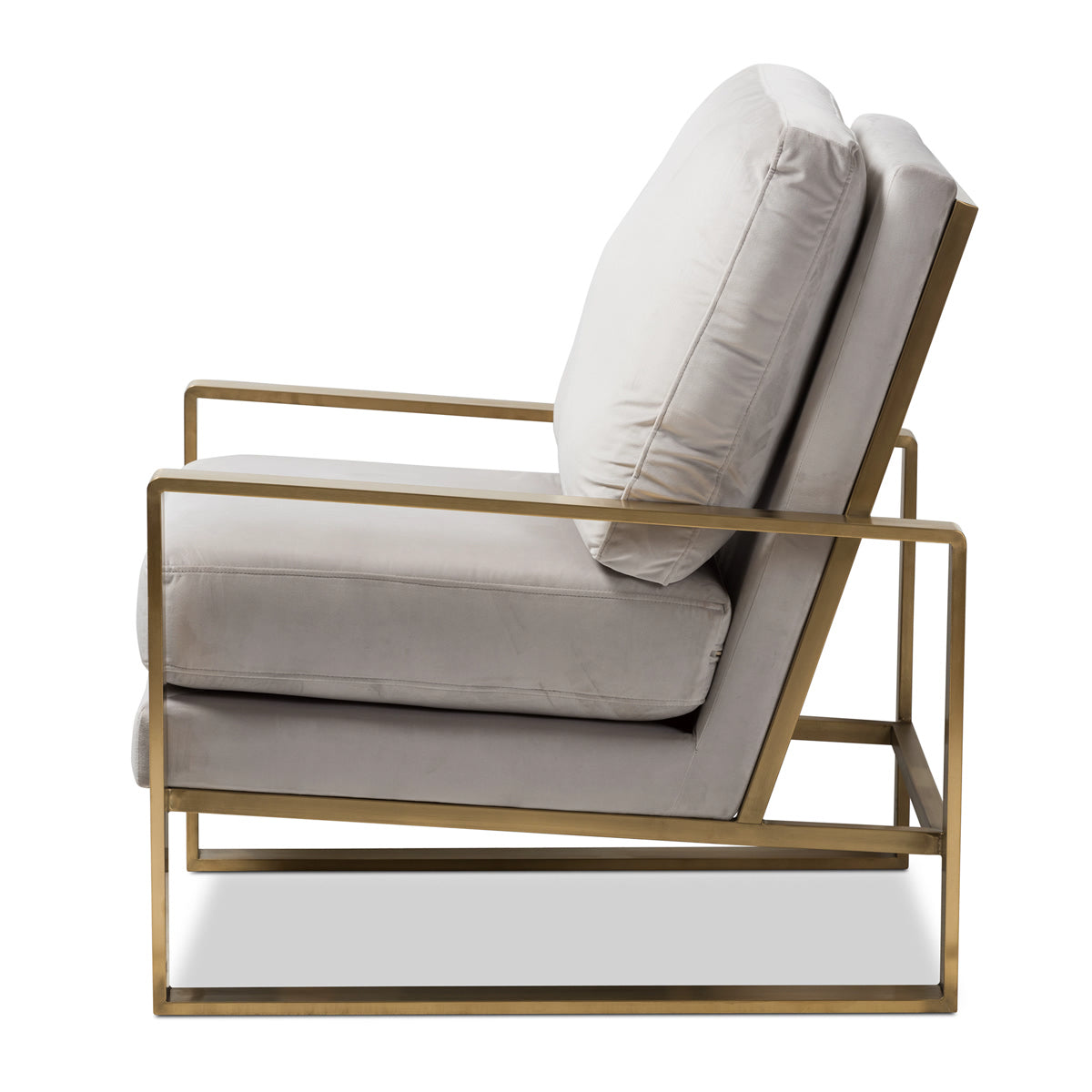 Baxton Studio Mietta Luxe and Glamour Grey Velvet Upholstered Gold Finished Lounge Chair Baxton Studio-chairs-Minimal And Modern - 3
