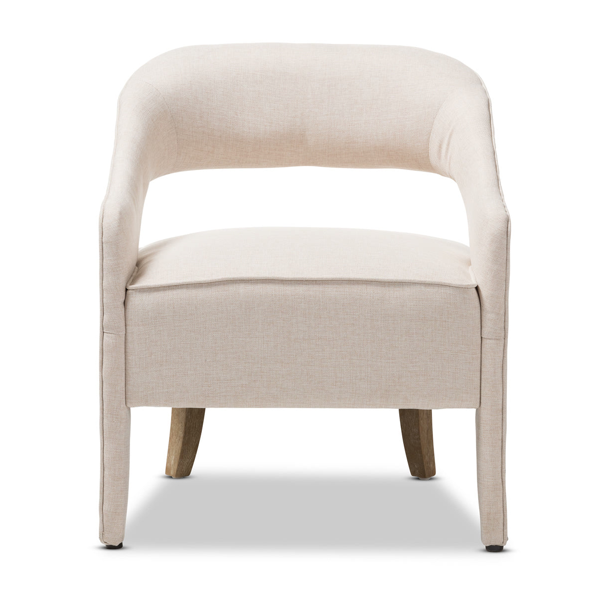 Baxton Studio Floriane Modern and Contemporary Beige Fabric Upholstered Lounge Chair Baxton Studio-chairs-Minimal And Modern - 2