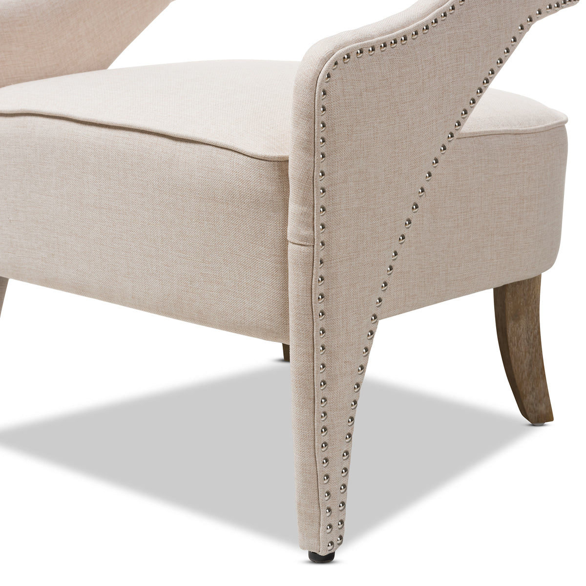 Baxton Studio Floriane Modern and Contemporary Beige Fabric Upholstered Lounge Chair Baxton Studio-chairs-Minimal And Modern - 5