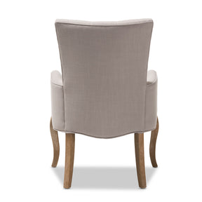 Baxton Studio Clotille French Provincial Beige Fabric Upholstered Whitewashed Oak Lounge Chair Baxton Studio-chairs-Minimal And Modern - 4