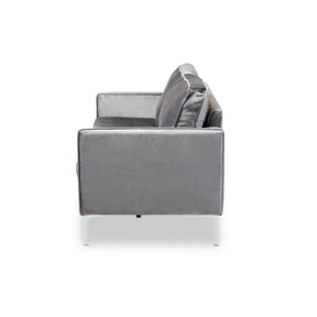 Baxton Studio Clara Modern and Contemporary Grey Velvet Fabric Upholstered 3-Seater Sofa Baxton Studio-sofas-Minimal And Modern - 3