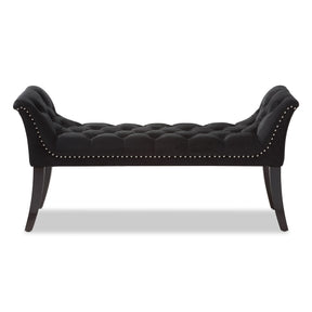Baxton Studio Chandelle Luxe and Contemporary Black Velvet Upholstered Bench Baxton Studio-0-Minimal And Modern - 2