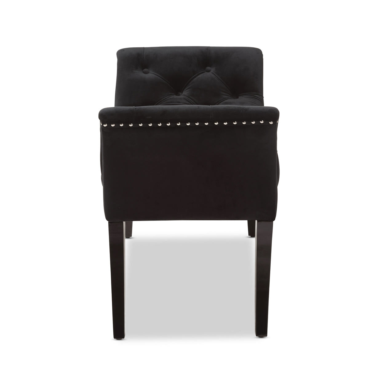 Baxton Studio Chandelle Luxe and Contemporary Black Velvet Upholstered Bench Baxton Studio-0-Minimal And Modern - 3
