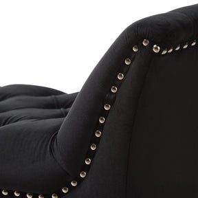 Baxton Studio Chandelle Luxe and Contemporary Black Velvet Upholstered Bench Baxton Studio-0-Minimal And Modern - 5