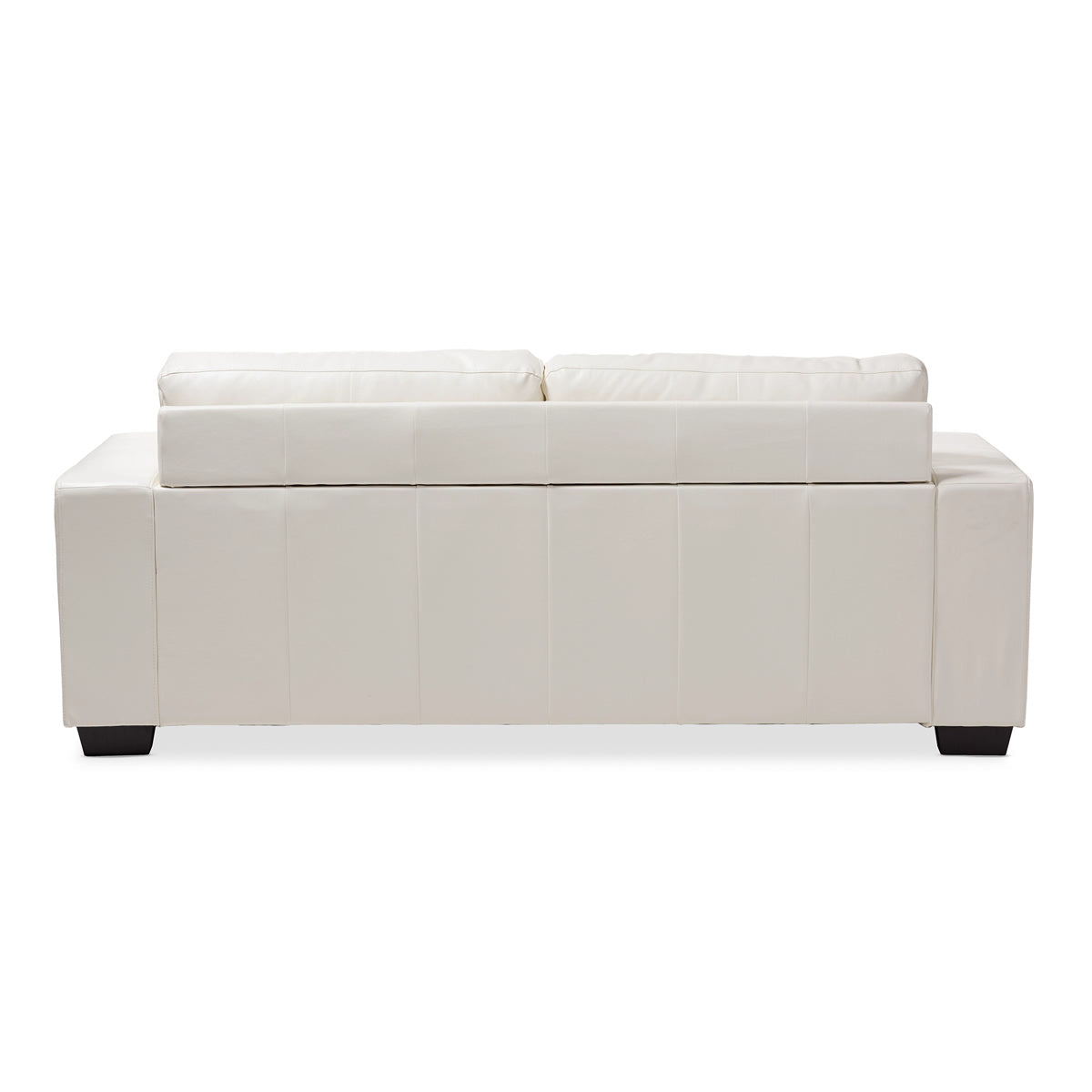 Baxton Studio Adalynn Modern and Contemporary White Faux Leather Upholstered Sofa Baxton Studio-sofas-Minimal And Modern - 4