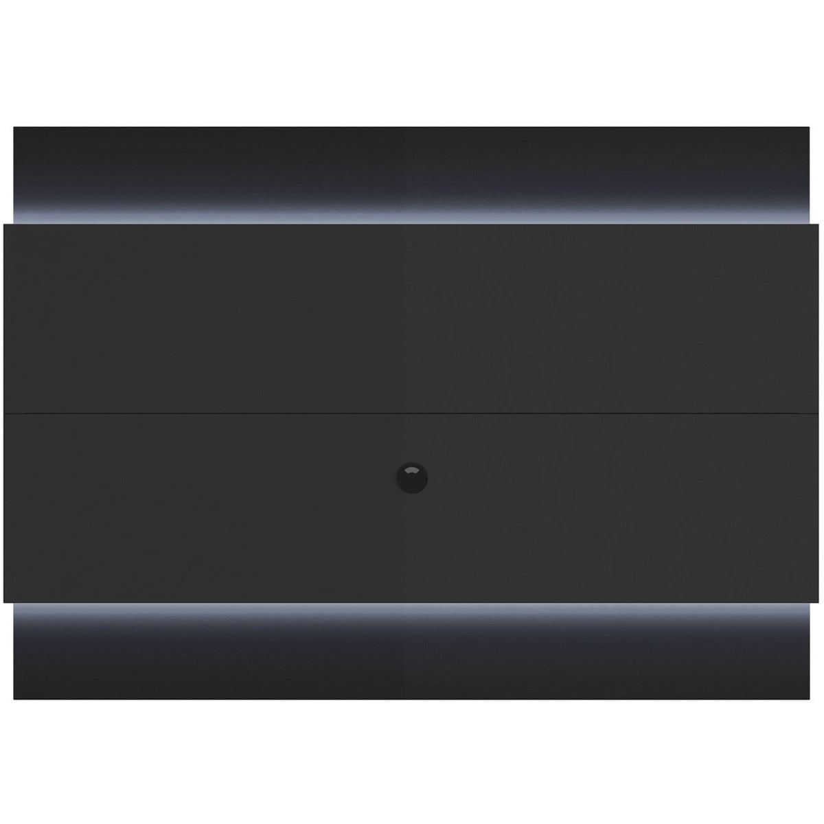 Manhattan Comfort Lincoln Floating Wall TV Panel 1.9 with LED Lights in Black Gloss and Black Matte-Minimal & Modern