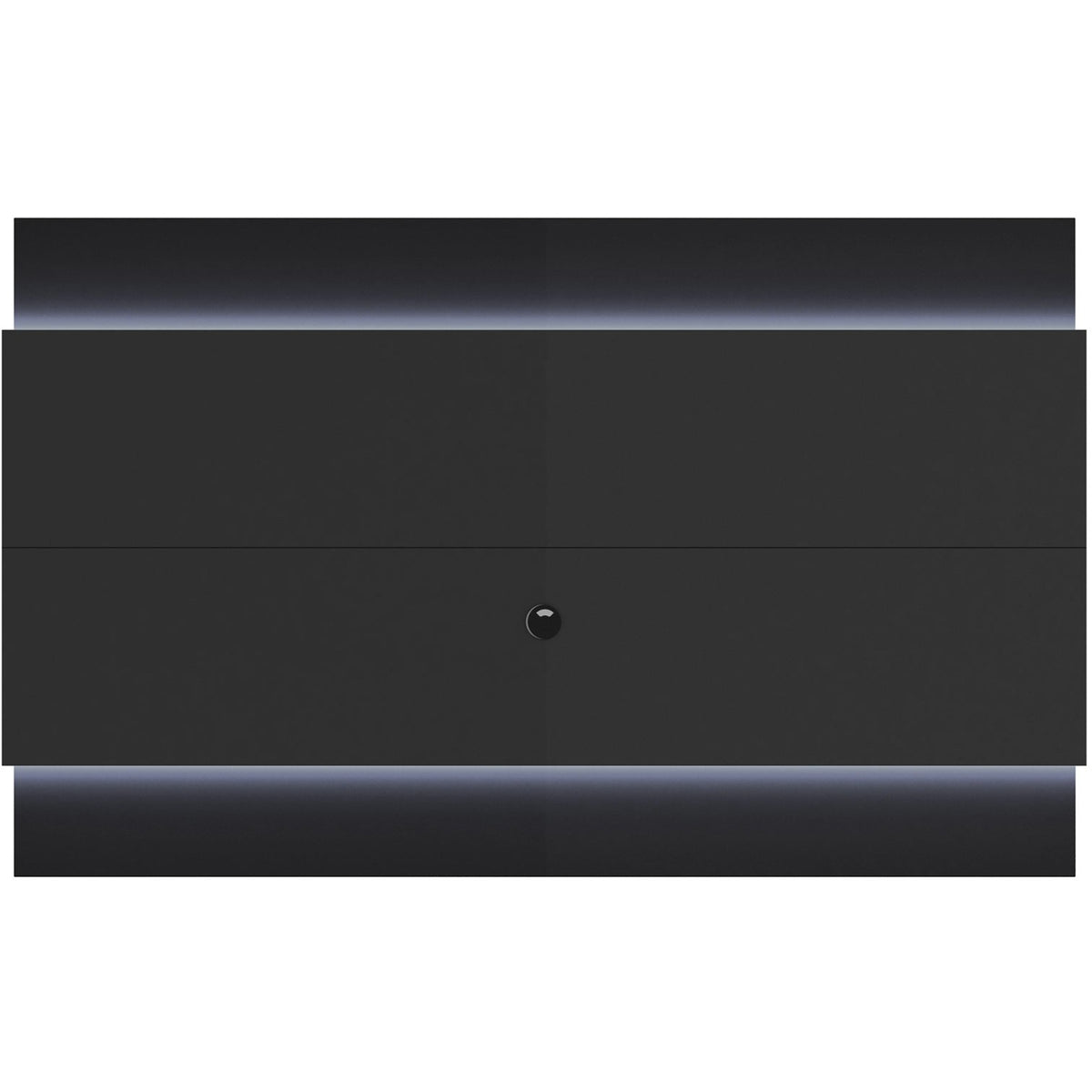Manhattan Comfort Lincoln Floating Wall TV Panel 2.2 with LED Lights in Black Gloss and Black Matte-Minimal & Modern