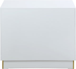 Meridian Furniture Cosmopolitan White Lacquer Side Table