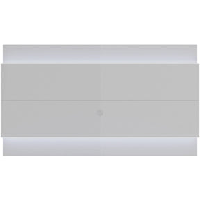 Manhattan Comfort Lincoln Floating Wall TV Panel 2.4 with LED Lights in White Gloss-Minimal & Modern