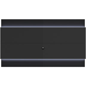Manhattan Comfort Lincoln Floating Wall TV Panel 2.4 with LED Lights in Black Gloss and Black Matte-Minimal & Modern