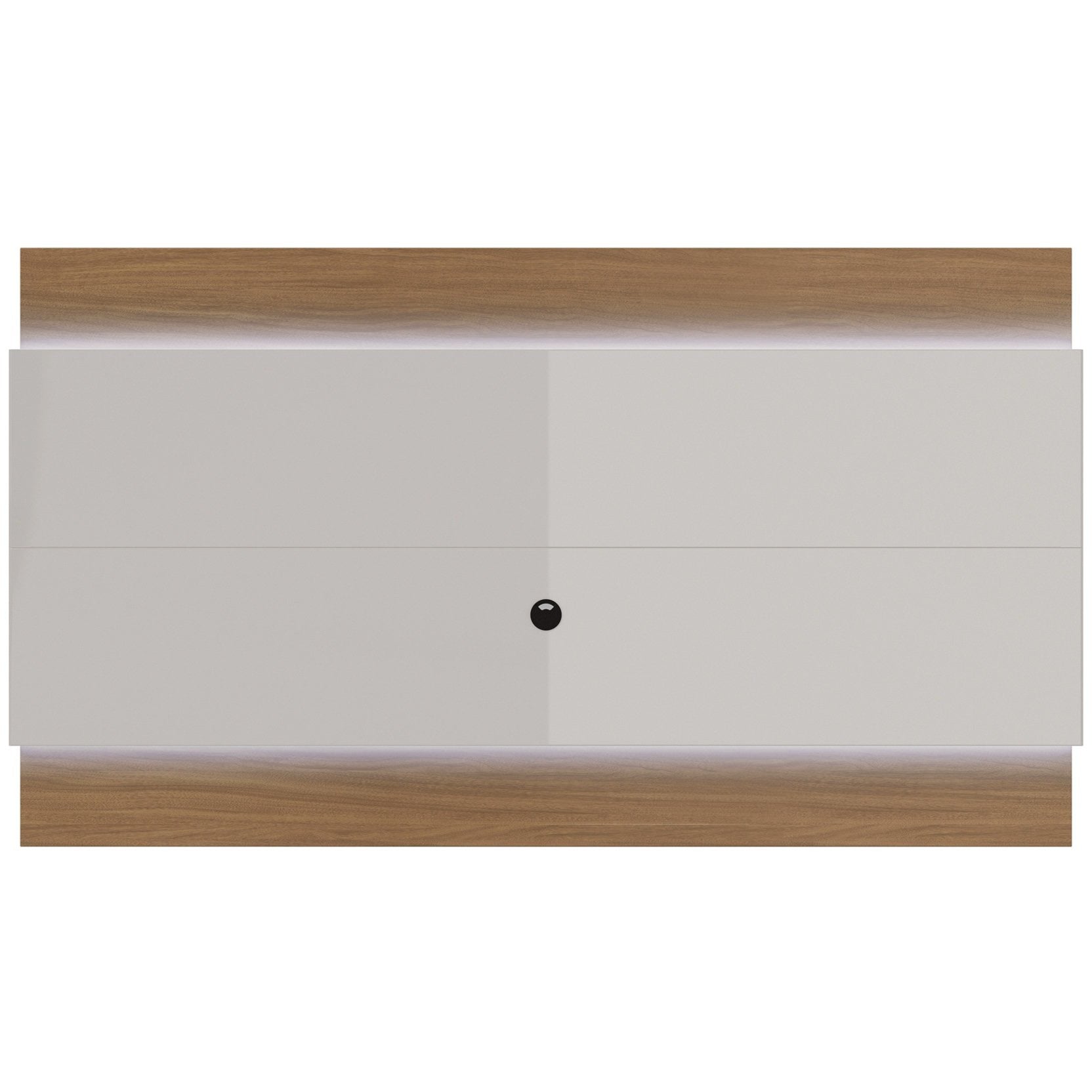 Manhattan Comfort Lincoln Floating Wall TV Panel 2.4 with LED Lights in Maple Cream and Off White-Minimal & Modern