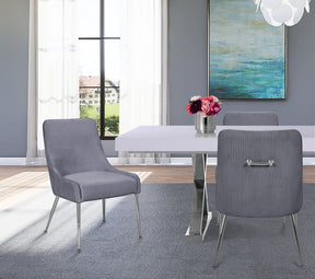 Meridian Furniture Ace Grey Velvet Dining Chair - Set of 2