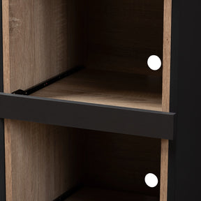 Baxton Studio Fabian Modern and Contemporary Dark Grey and Oak Brown Finished Kitchen Cabinet with Roll-Out Compartment Baxton Studio-0-Minimal And Modern - 7