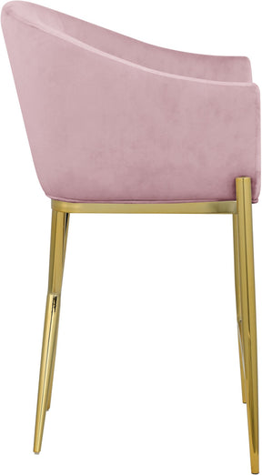 Meridian Furniture Xavier Pink Velvet Counter Stool ( Quantity of 1 Stool )