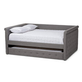 Baxton Studio Alena Modern and Contemporary Grey Fabric Upholstered Queen Size Daybed with Trundle Baxton Studio-daybed-Minimal And Modern - 1