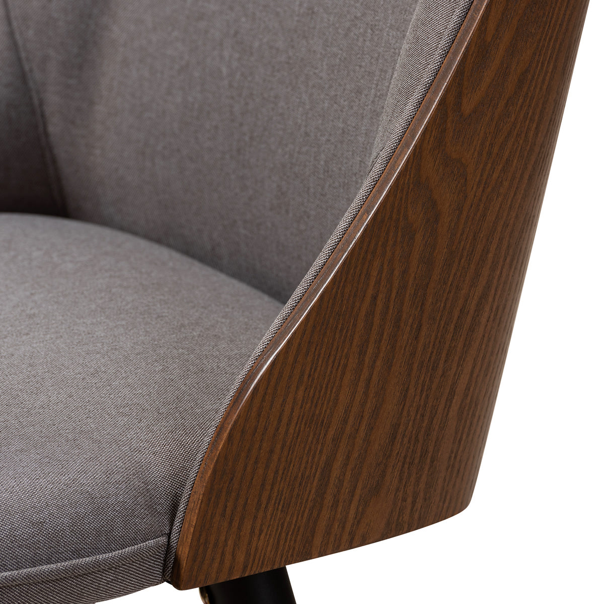 Baxton Studio Arsanio Mid-Century Modern Grey Fabric Upholstered Walnut Wood Finished Dining Chair Set of 2 Baxton Studio-dining chair-Minimal And Modern - 4
