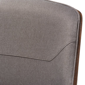 Baxton Studio Arsanio Mid-Century Modern Grey Fabric Upholstered Walnut Wood Finished Dining Chair Set of 2 Baxton Studio-dining chair-Minimal And Modern - 5