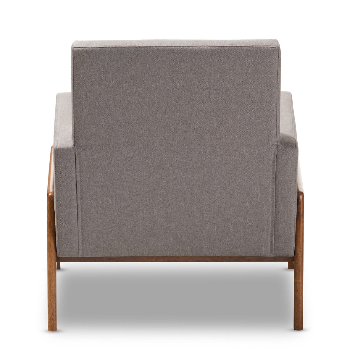 Baxton Studio Perris Mid-Century Modern Grey Fabric Upholstered Walnut Wood Lounge Chair Baxton Studio-chairs-Minimal And Modern - 4