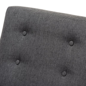 Baxton Studio Perris Mid-Century Modern Dark Grey Fabric Upholstered Walnut Wood Lounge Chair Baxton Studio-chairs-Minimal And Modern - 5