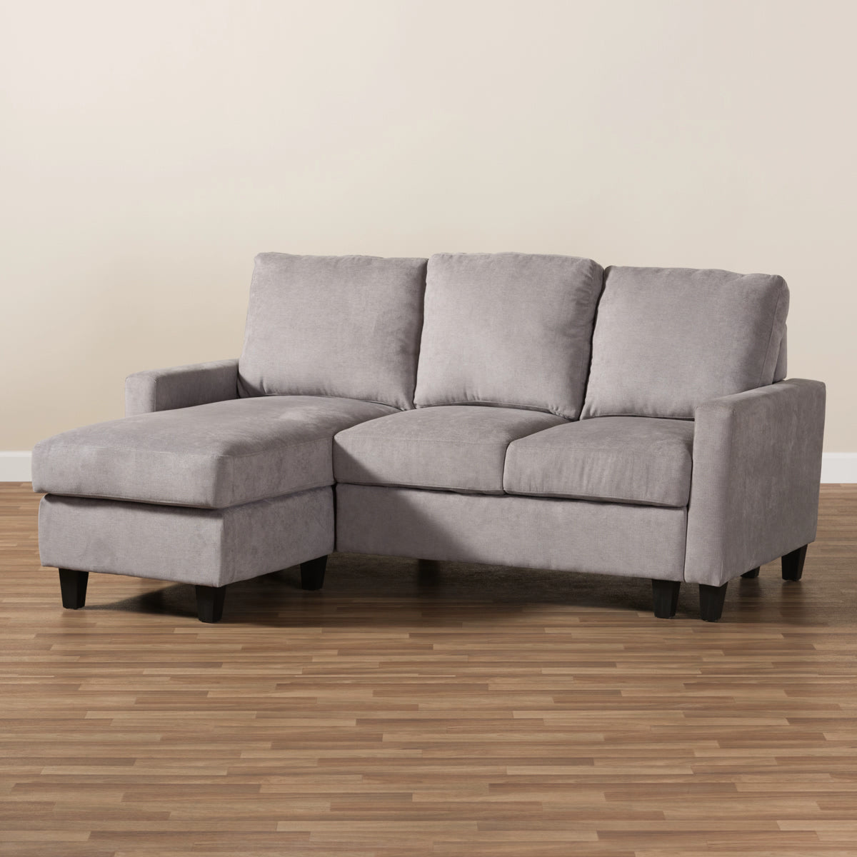 Baxton Studio Greyson Modern And Contemporary Light Grey Fabric Upholstered Reversible Sectional Sofa Baxton Studio-sofas-Minimal And Modern - 5
