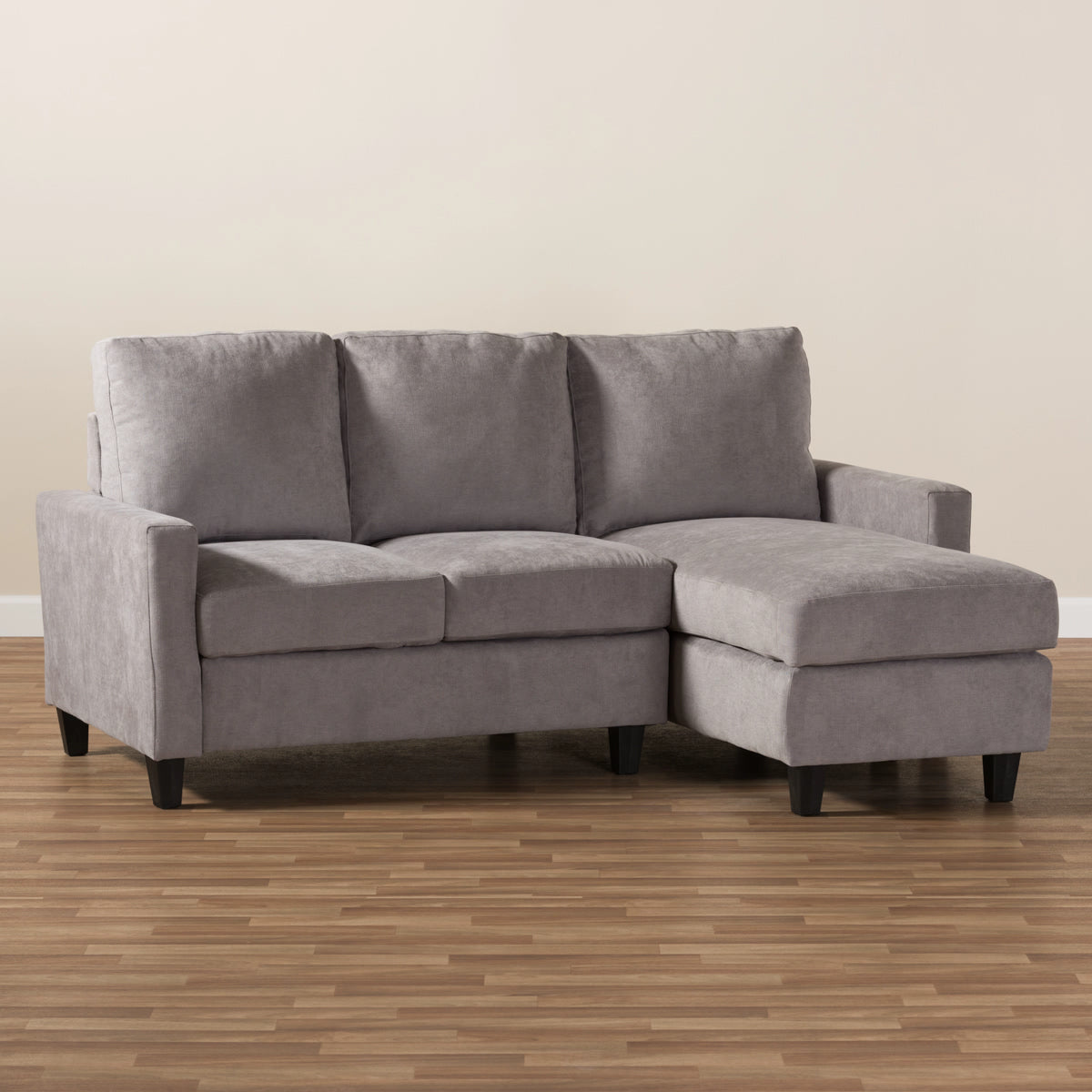 Baxton Studio Greyson Modern And Contemporary Light Grey Fabric Upholstered Reversible Sectional Sofa Baxton Studio-sofas-Minimal And Modern - 6