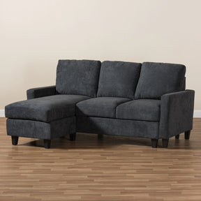 Baxton Studio Greyson Modern And Contemporary Dark Grey Fabric Upholstered Reversible Sectional Sofa Baxton Studio-sofas-Minimal And Modern - 5