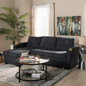 Baxton Studio Lianna Modern and Contemporary Dark Grey Fabric Upholstered Sectional Sofa Baxton Studio-sofas-Minimal And Modern - 5