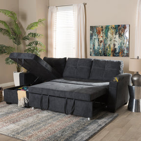 Baxton Studio Lianna Modern and Contemporary Dark Grey Fabric Upholstered Sectional Sofa Baxton Studio-sofas-Minimal And Modern - 6