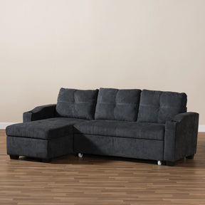 Baxton Studio Lianna Modern and Contemporary Dark Grey Fabric Upholstered Sectional Sofa Baxton Studio-sofas-Minimal And Modern - 7
