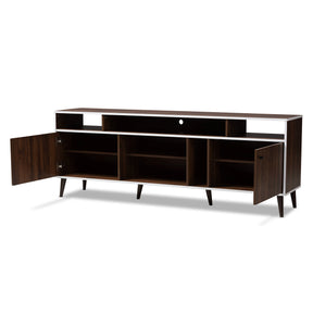 Baxton Studio Marion Mid-Century Modern Brown and White Finished TV Stand Baxton Studio-TV Stands-Minimal And Modern - 2