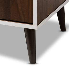 Baxton Studio Marion Mid-Century Modern Brown and White Finished TV Stand Baxton Studio-TV Stands-Minimal And Modern - 6
