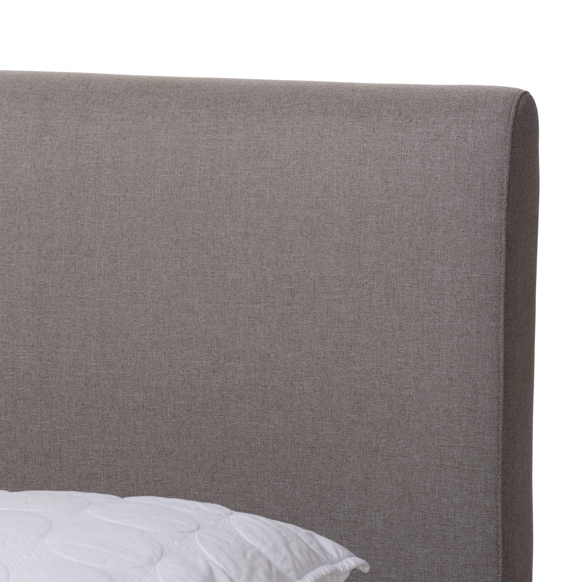 Baxton Studio Aveneil Mid-Century Modern Grey Fabric Upholstered Walnut Finished King Size Platform Bed Baxton Studio-beds-Minimal And Modern - 5