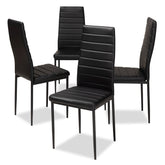 Baxton Studio Armand Modern and Contemporary Black Faux Leather Upholstered Dining Chair (Set of 4) Baxton Studio-dining chair-Minimal And Modern - 1