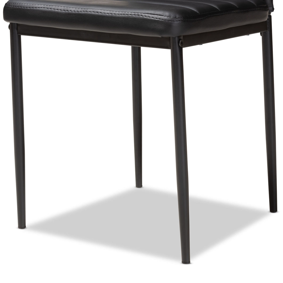 Baxton Studio Armand Modern and Contemporary Black Faux Leather Upholstered Dining Chair (Set of 4) Baxton Studio-dining chair-Minimal And Modern - 2