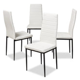 Baxton Studio Armand Modern and Contemporary White Faux Leather Upholstered Dining Chair (Set of 4) Baxton Studio-dining chair-Minimal And Modern - 1