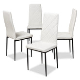Baxton Studio Blaise Modern and Contemporary White Faux Leather Upholstered Dining Chair (Set of 4) Baxton Studio-dining chair-Minimal And Modern - 1