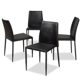 Baxton Studio Pascha Modern and Contemporary Black Faux Leather Upholstered Dining Chair (Set of 4) Baxton Studio-dining chair-Minimal And Modern - 1